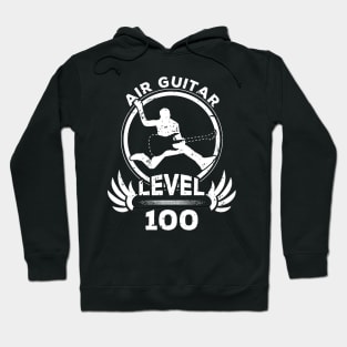 Level 100 Air Guitarist Funny Musician Gift Hoodie